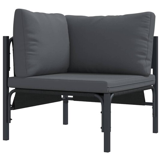 vidaXL Hagesofa Set 7 stk. Svart Stål