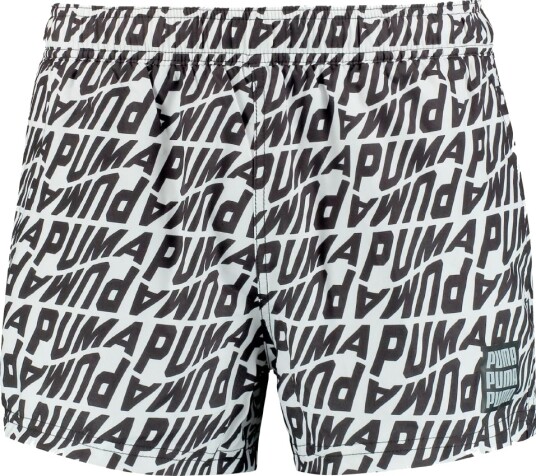 Puma Badeshorts Hvit m. Svart Trykk Puma Small Badetøy