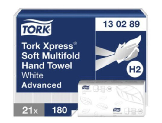 Pappershandduk Tork H2 Advanced 2 Lag Soft 3780 st/Krt Pappershandduk Tork H2 Advanced 2 Lag Soft 3780 st/Krt