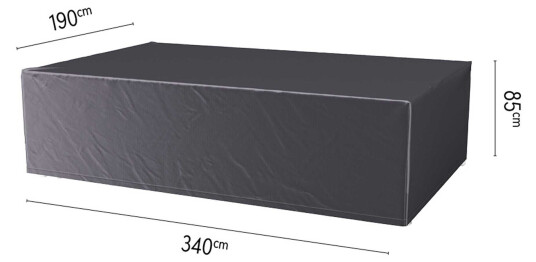 Platinum AeroCover Møbeltrekk Aerocover til spisegruppe Svart/svart 340 x 190 x H85 cm Grå