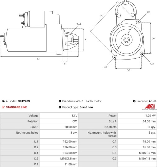 AS-PL S01248S Starter