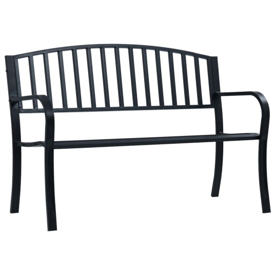 vidaXL Hagebenk 125 cm svart stål vidaXL Hagebenk 125 cm svart stål