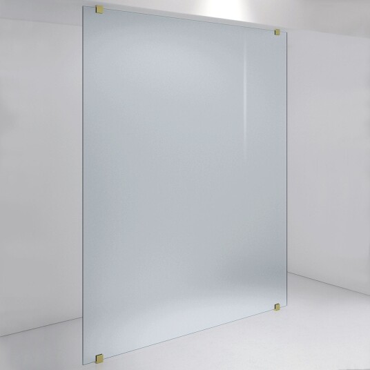 INR Iconic Nordic Rooms Dusjvegg ARC 43 Plus Måltilpasset Brushed Brass / Frostet Glass