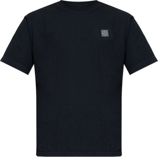 Stone Island Combed Organic Cotton T Shirt Navy Stone Island Combed Organic Cotton T Shirt Navy