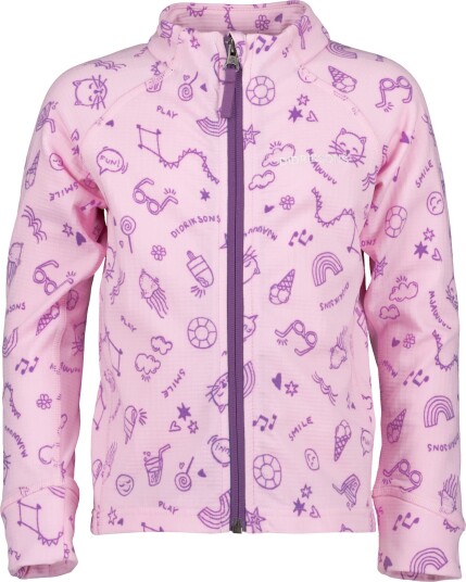 Didriksons Jadis Genser med Glidelås Doodle Orchid Pink 90 Didriksons Jadis Genser med Glidelås Doodle Orchid Pink 90