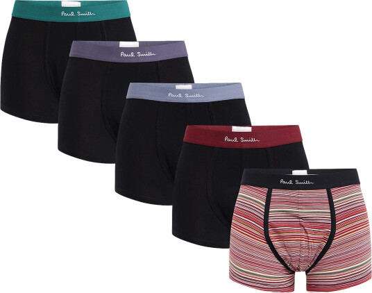 PS Paul Smith Men Trunk 5 Pack Blk Sign Black S
