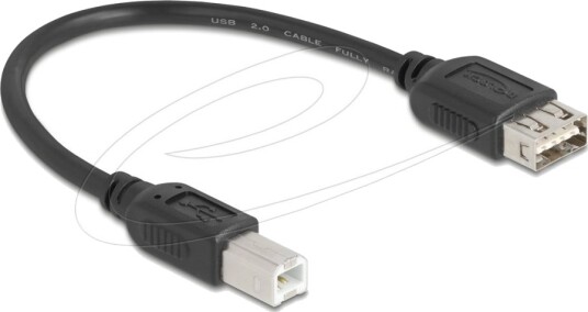 Delock Usb Kabel Usb Type B Hann Til Usb Hunn Reversibel Usb 2.0 20 Cm Easy Usb Svart