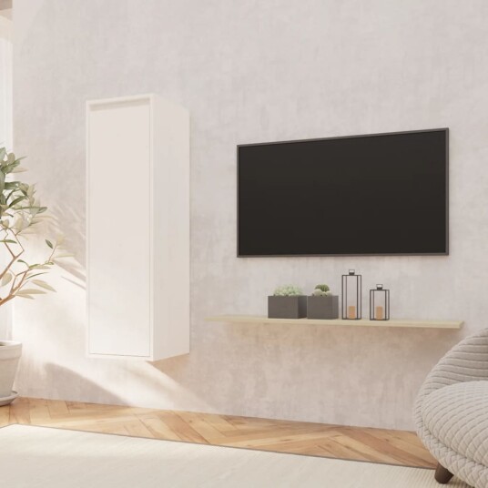 vidaXL Bokhylle hvit 30x30x100 cm heltre furu