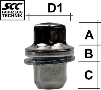 Hjulmutter SCC Fahrzeugtechnik M1415FLG2 Hjulmutter SCC Fahrzeugtechnik M1415FLG2