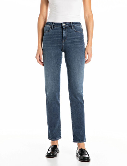 Replay Zolie Trousers Straight Leg High Waist   Blue   27 x 30