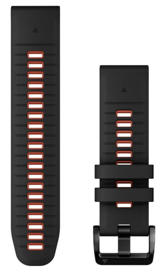 GARMIN QUICKFIT ARMBÅND 22 MM SILIKON, SVART/RØD
