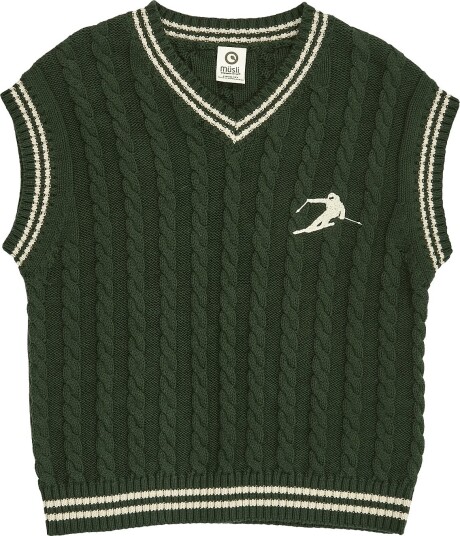 Müsli Knit Cable Vest FOREST GREEN 122