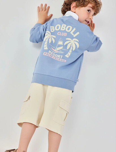 Boboli Fleece Sweatshirt For Boy  Bci Blue 98