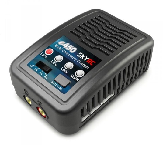 SkyRC e450 ChargerLiPo/LiFe/LiHV 2-4S NiMH 6-8 50W 240VAC