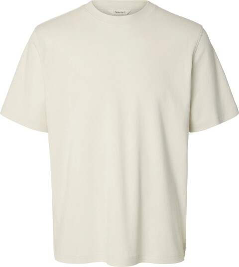 Selected Slmtaj Mid Wgt Peach Ss O Neck Tee Noos Cream M
