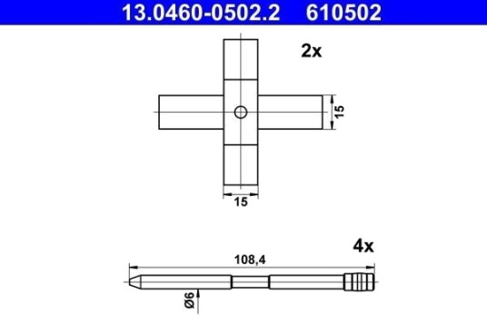 Monteringssett, bremseklosser ATE 13.0460-0502.2