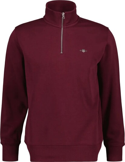 Gant Reg Shield Half Zip Sweat   Burgundy   S