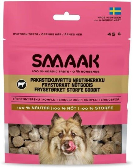 Smaak Dog Frysetørkede Hundegodbiter Storfe 45 G
