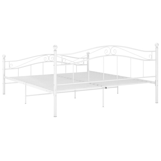 vidaXL Sengeramme hvit metall 200x200 cm