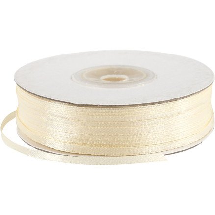Diverse Satengbånd B: 3 mm off-white 100 m 1 rl