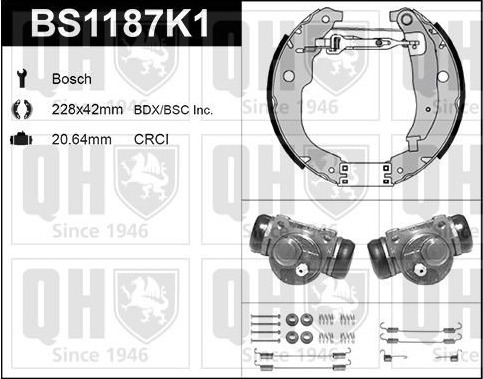 Bremsesko sett QUINTON HAZELL BS1187K1