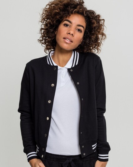 Urban Classics College Sweat-jakke for kvinner Svart Urban Classics College Sweat-jakke for kvinner Svart