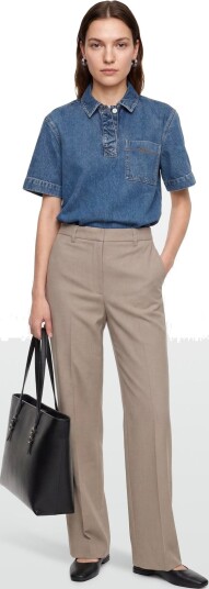 Lacoste Oversized Denim Polo Shirt Blue 38