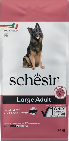 Schesir Tørrfôr Adult Dog Large Med Skinke 2 X 12 kg
