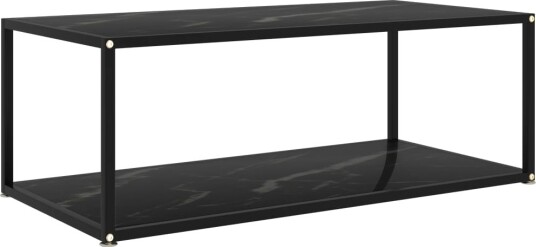 Salongbord svart 100x50x35 cm herdet glass