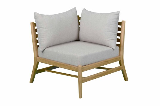 Sunzo Hampton hjørne Teak med beige pute
