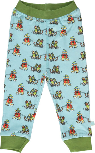 Småfolk Leggings For Baby With Rabbits Sledding Blue 92