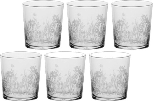 La Porcellana Bianca Sett Med 6 Tykkbunnede Glass Babila Pieva Gjennomsiktig 350 Ml