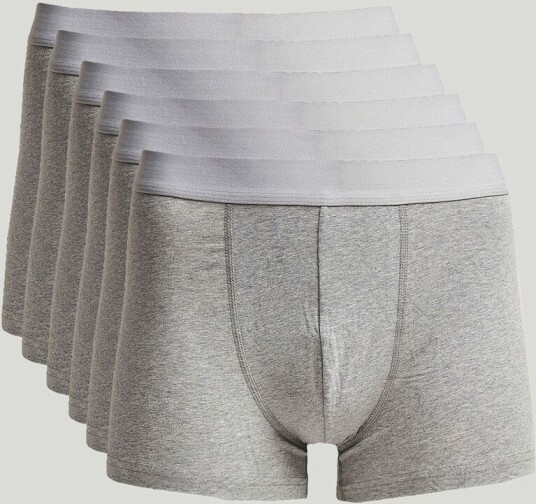 Bread & Boxers 6-Pack Boxer Brief Grey Melange