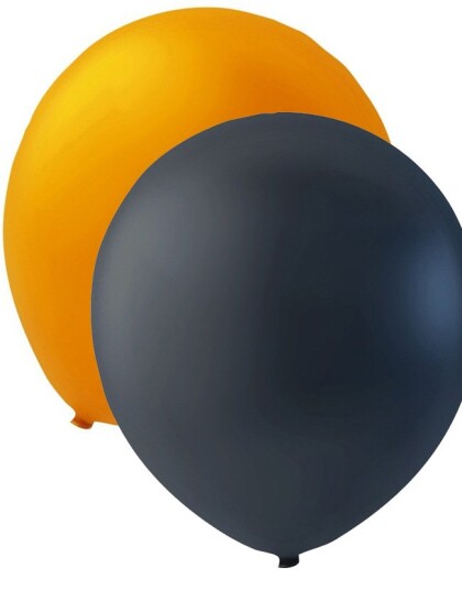10 stk 30 cm Svarte og Orange Ballonger