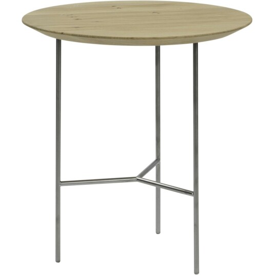 Mavis Tribeca Sidebord Lakkert Eik / Stål I Satengkrom 47 cm