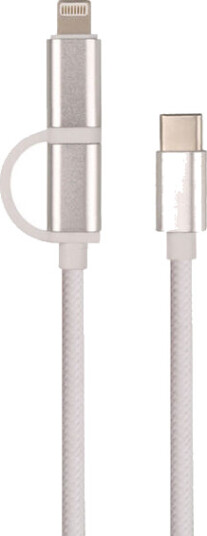 J&EL Ladekabel USB-C til USB-C og Lightning 1m hvit - 93106 J&EL Ladekabel USB-C til USB-C og Lightning 1m hvit - 93106