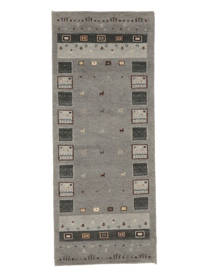 Håndknyttet. Opphav: India Gabbeh Indisk Fine Teppe 80x200