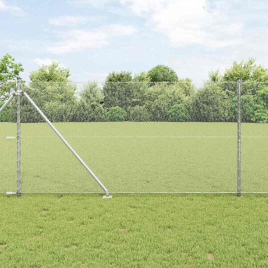 Gjerde med innlegg. sølv 1 x 50 m PVC belagt stål