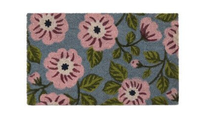 Ruco print Flowers blue – dørmatte i kokos