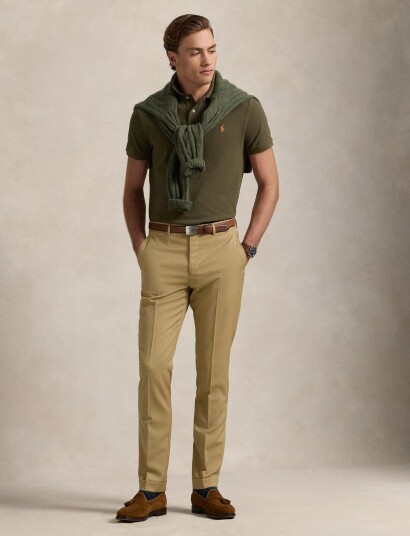 Polo Ralph Lauren The Iconic Mesh Polo Shirt Khaki green XS Polo Ralph Lauren The Iconic Mesh Polo Shirt Khaki green XS