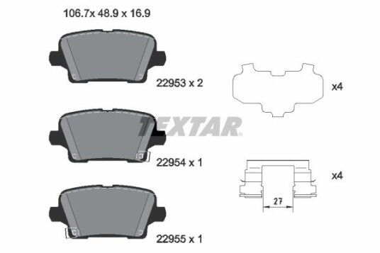 Bremseklosser TEXTAR 2295301 Bremseklosser TEXTAR 2295301