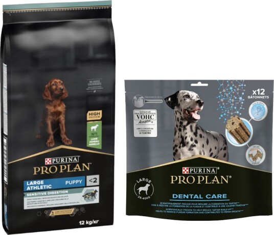 Pro Plan Tørrfôr Puppy Purina + Dental Care For Store Hunder På Kjøpet Large Athletic Sensitive Digestion Lam 12 kg 14 kg 426 G 12 kg