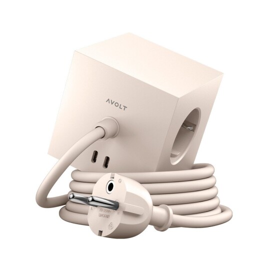 Avolt Square 1 w/30W Dual USB-C & Magnetic Base 3m Nomad Sand Lampemesteren