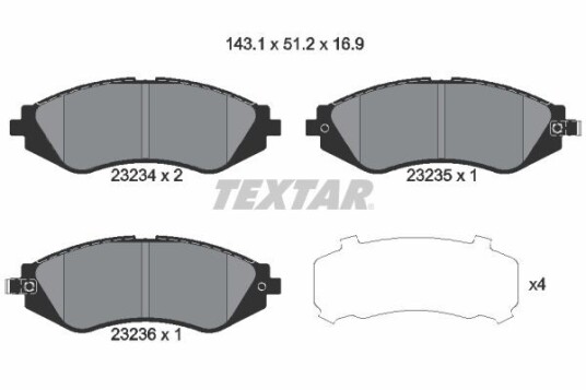 Bremseklosser TEXTAR 2323401 Bremseklosser TEXTAR 2323401