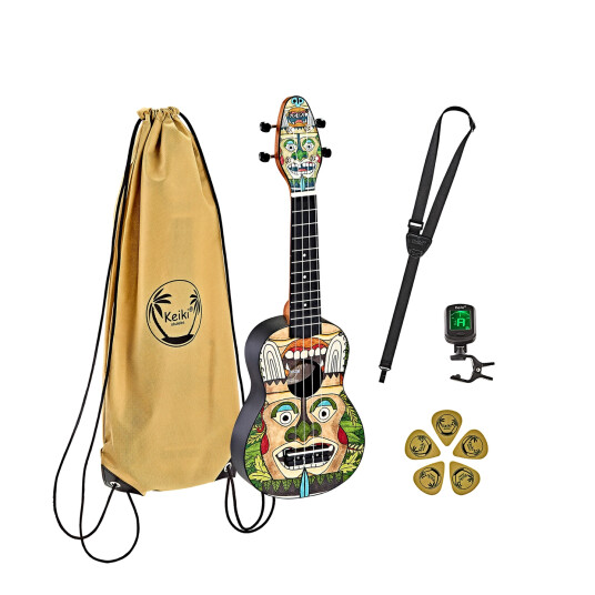 Ortega Guitars Ortega K2-Tm Keiki Soprano Ukulele-Pack Totem