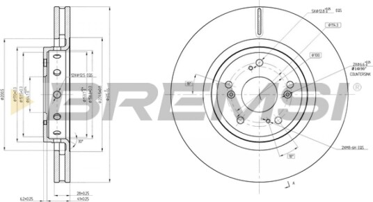 Bremseskive BREMSI CD8209V Bremseskive BREMSI CD8209V