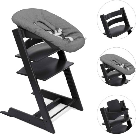 Stokke Tripp Trapp Stol + Baby Set + Newborn Set Black Stokke Tripp Trapp Stol + Baby Set + Newborn Set Black