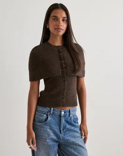Nelly Brun Knit Poncho Top