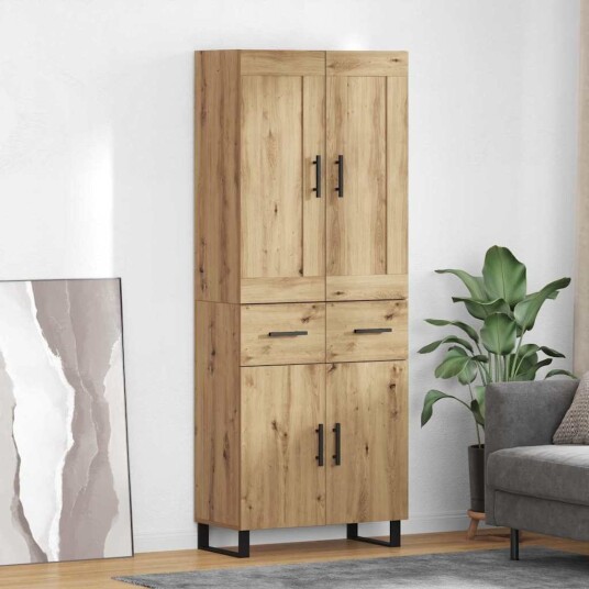  Høyskap med skuff Artisan Eik 69,5 x 34 x 180 cm Konstruert tre