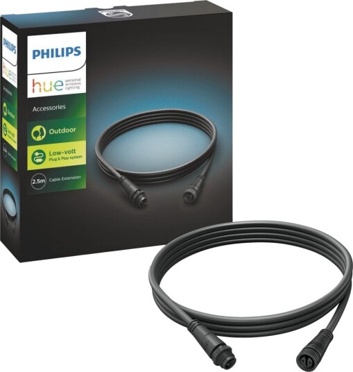 Philips Hue Utendørs Kabelforlengelse 2,5m - 60500 Philips Hue Utendørs Kabelforlengelse 2,5m - 60500